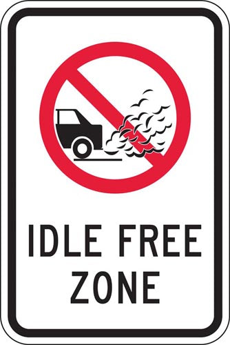 12" x 18" Sign - Idle Free Zone (Reflective)