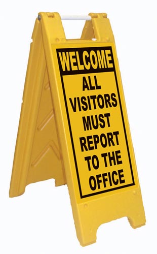 Minicade Fold-Up Sign - All Visitors Must Report to Office