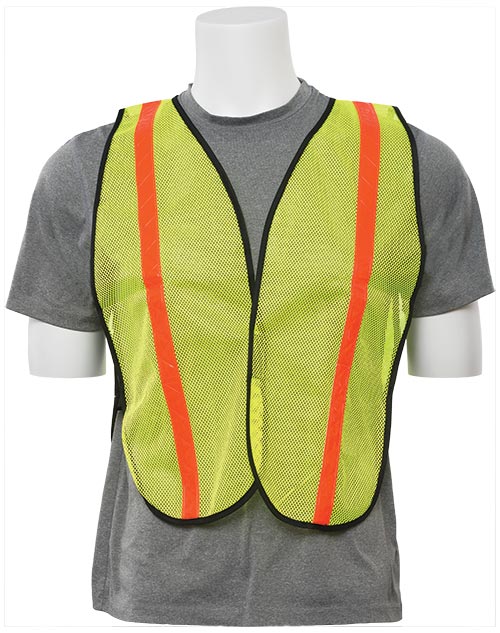 Economy Reflective Mesh Vest - Lime w/ Orange