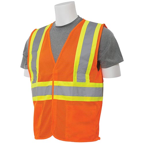 Contrasting Trim Mesh Reflective Vest (Class 2)(Orange)