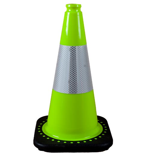 Fluorescent Green Cones w/ Reflective Collar