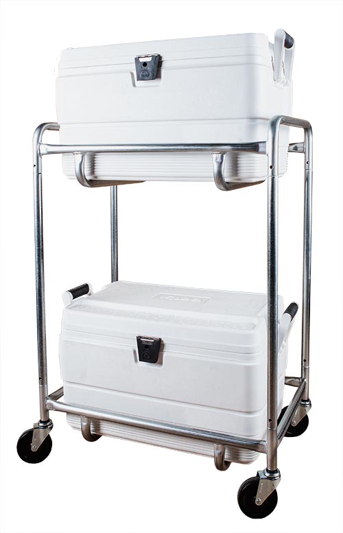 Double Level Ice Cooler Cart