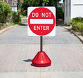 Portable Pole 2 Sign Holder with Do Not Enter Sign